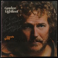 5j0295 GORDON LIGHTFOOT signed record sleeve 1975 on the cover of his Gord's Gold album!