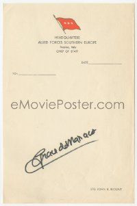 5j0104 GRACE KELLY signed letterhead 1960s she wrote her married name as Princess of Monaco!