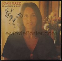 5j0297 JOAN BAEZ signed record sleeve 1975 on the cover of her Diamonds & Rust album!