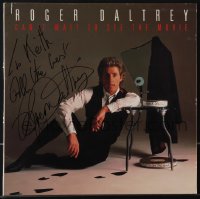 5j0300 ROGER DALTREY signed record sleeve 1987 on the cover of his album Can't Wait To See The Movie!