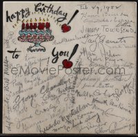 5j0107 WILLIAM A. WELLMAN signed party tile 1952 happy birthday from around FORTY of his friends!