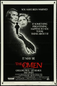 5j1084 OMEN style F 1sh 1976 horror art of Gregory Peck & Lee Remick by Murray Smith & Tom Jung!