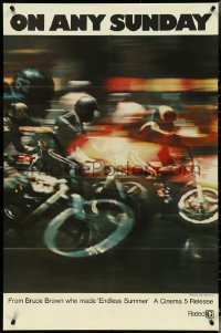 5j1085 ON ANY SUNDAY 1sh 1971 Bruce Brown classic, Steve McQueen, motorcycle racing!