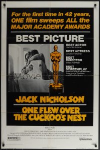 5j1086 ONE FLEW OVER THE CUCKOO'S NEST awards 1sh 1975 Nicholson & Sampson, Forman, Best Picture!