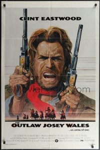 5j1089 OUTLAW JOSEY WALES NSS style 1sh 1976 Clint Eastwood is an army of one, Anderson art!