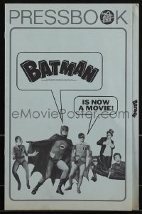 5j0551 BATMAN pressbook 1966 DC Comics, great images of Adam West & Burt Ward w/villains!