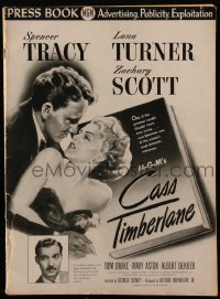 5j0377 CASS TIMBERLANE pressbook 1948 Spencer Tracy proposes to much younger sexy Lana Turner, rare!