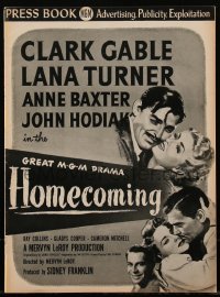 5j0379 HOMECOMING pressbook 1948 Clark Gable & Lana Turner, Anne Baxter, John Hodiak, ultra rare!