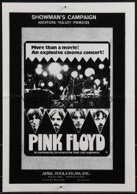 5j0554 PINK FLOYD pressbook 1974 an explosive rock & roll cinema concert in Pompeii, rare!