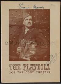 5j0116 BELL FOR ADANO signed playbill 1944 by BOTH Fredric March AND Margo, includes ticket stub!