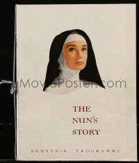 5j0571 NUN'S STORY English souvenir program book 1959 religious missionary Audrey Hepburn, rare!