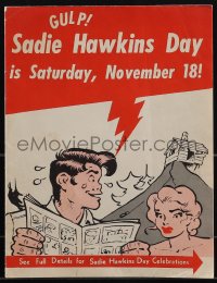 5j0513 LI'L ABNER promo brochure 1950 Sadie Hawkins Day Celebrations, unfolds to 17x22, ultra rare!