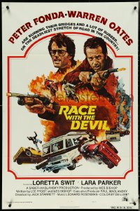 5j1110 RACE WITH THE DEVIL int'l 1sh 1975 Peter Fonda & Oates are burning bridges & rubber!