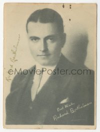 5j0240 RICHARD BARTHELMESS signed 4x5 photo 1920s head & shoulders portrait wearing suit & tie!