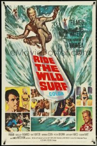 5j1122 RIDE THE WILD SURF 1sh 1964 Fabian, ultimate poster for surfers to display on their wall!