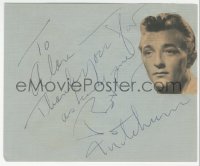 5j0227 ROBERT MITCHUM/J. CARROL NAISH signed 5x6 album page 1940s they each signed one side of it!