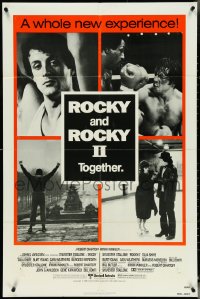 5j1129 ROCKY /ROCKY II 1sh 1980 Sylvester Stallone, Carl Weathers boxing classic double-bill!