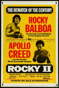 5j1132 ROCKY II 1sh 1979 Sylvester Stallone & Carl Weathers as Creed, the rematch of the century!