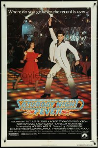 5j1142 SATURDAY NIGHT FEVER 1sh 1977 best image of disco John Travolta & Karen Lynn Gorney!