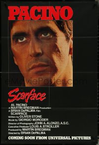 5j1143 SCARFACE advance 1sh 1983 Al Pacino, Brian De Palma, Oliver Stone, coming soon!