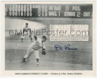 5j0260 DON LARSEN signed 8x10 REPRO photo 1980s New York Yankees baseball pitcher, his perfect game!