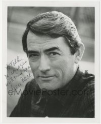 5j0263 GREGORY PECK signed 8x10 REPRO photo 1980s great head & shoulders portrait of the top star!