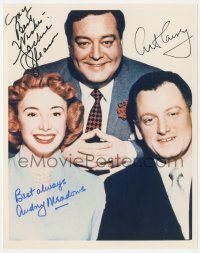 5j0264 HONEYMOONERS signed color 8x10 REPRO photo 1980s by BOTH Art Carney AND Audrey Meadows!