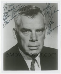 5j0270 LEE MARVIN signed 8x10 REPRO photo 1980s great head & shoulders portrait wearing suit & tie!