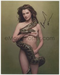 5j0276 RACHEL WEISZ signed color 8x10 REPRO photo 2000s sexy nude portrait covered only by a snake!