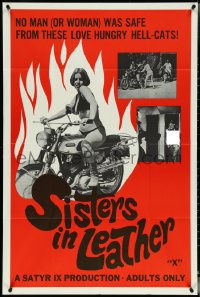 5j1158 SISTERS IN LEATHER 1sh 1969 no man or woman was safe from these love-hungry hell-cats, rare!