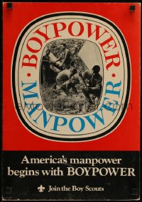 5j0373 BOY SCOUTS OF AMERICA 13x19 advertising poster 1960s America's manpower begins with BOYPOWER!