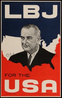 5j0363 LYNDON B. JOHNSON 13x22 political campaign 1964 LBJ became President after JFK assassination!