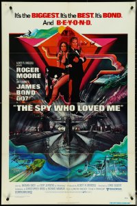 5j1168 SPY WHO LOVED ME 1sh 1977 great art of Roger Moore as James Bond by Bob Peak!