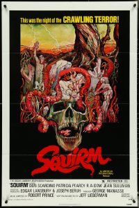 5j1169 SQUIRM 1sh 1976 wild Drew Struzan horror art, it was the night of the crawling terror!