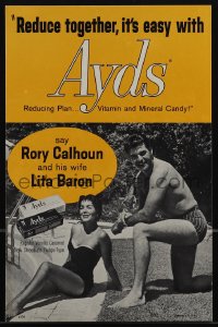 5j0500 AYDS REDUCING PLAN 8x12 standee 1950s Rory Calhoun & Lita Baron lost weight with Ayds, rare!