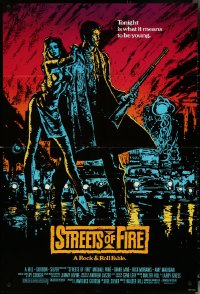 5j1177 STREETS OF FIRE 1sh 1984 Walter Hill, Michael Pare, Diane Lane, artwork by Riehm, no borders!