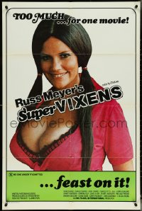 5j1184 SUPER VIXENS 1sh 1975 Russ Meyer, super sexy Shari Eubank is TOO MUCH for one movie, x-rated