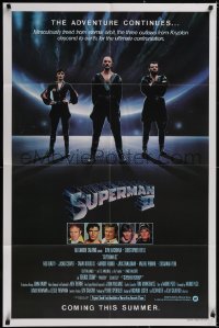 5j1187 SUPERMAN II teaser 1sh 1981 Christopher Reeve, Terence Stamp, great image of villains!