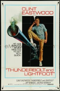 5j1198 THUNDERBOLT & LIGHTFOOT style C 1sh 1974 art of Clint Eastwood with HUGE gun by McGinnis!