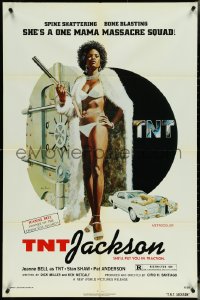 5j1200 TNT JACKSON 1sh 1974 John Solie art of Jeanne Bell, sexy black hit woman!