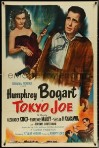 5j1203 TOKYO JOE 1sh 1950 Humphrey Bogart & sexy smoking Florence Marly in Japan!