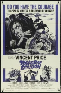 5j1205 TOWER OF LONDON 1sh 1962 Vincent Price, Roger Corman, montage of horror artwork!