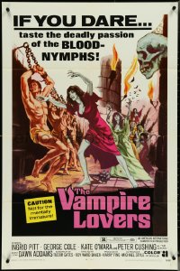 5j1216 VAMPIRE LOVERS 1sh 1970 Hammer, taste the deadly passion of the blood-nymphs if you dare!