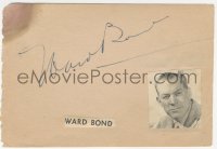 5j0229 WARD BOND/MARIE WINDSOR signed 4x5 album page 1940s they each signed one side of it!