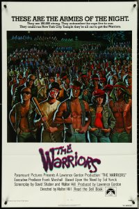 5j1220 WARRIORS int'l 1sh 1979 Walter Hill, great David Jarvis artwork of the armies of the night!