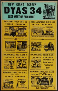 5j0412 DYAS 34 local theater WC Aug-Sep 1964 Comedy of Terrors, Thief of Baghdad, Strangler & more!