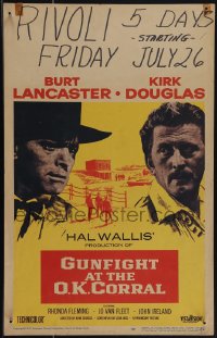 5j0420 GUNFIGHT AT THE O.K. CORRAL WC 1957 Burt Lancaster, Kirk Douglas, directed by John Sturges!