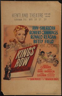 5j0423 KINGS ROW WC 1942 sexy Ann Sheridan, Ronald Reagan, Bob Cummings, classic, ultra rare!