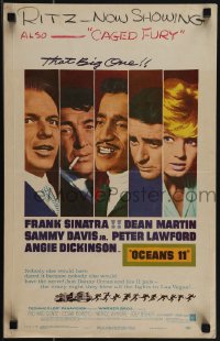 5j0429 OCEAN'S 11 WC 1960 Sinatra, Martin, Davis Jr., Lawford, Rat Pack + sexy Angie Dickinson!