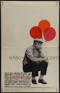 5j0432 ONE, TWO, THREE WC 1962 great image of director Billy Wilder sitting holding balloons!